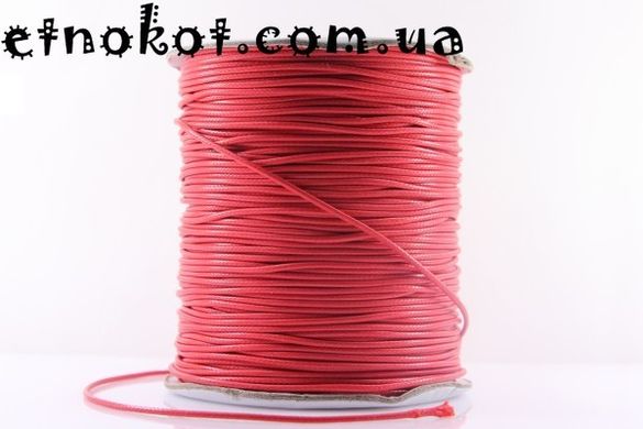 Вощенный полиэстровый шнур Красный, 1,5мм. Для браслетов Шамбала