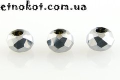 42гр (≈1260шт) 3х2мм срібні грановані скляні намистини