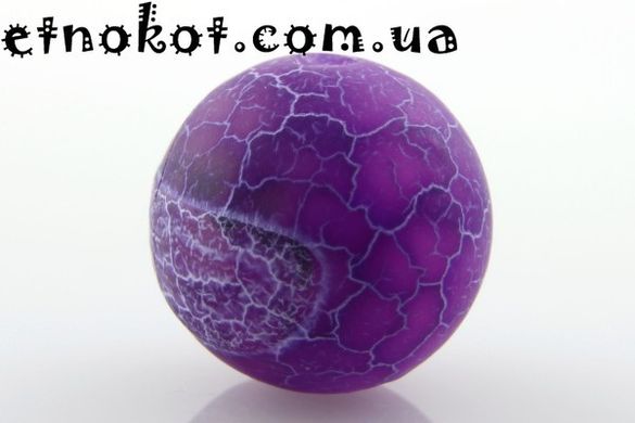 10мм фиолетовые Морозный Агат (Кракле) бусины