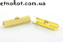 100гр (≈100шт) Золотий 25x8мм, затискач для стрічок та шнурів