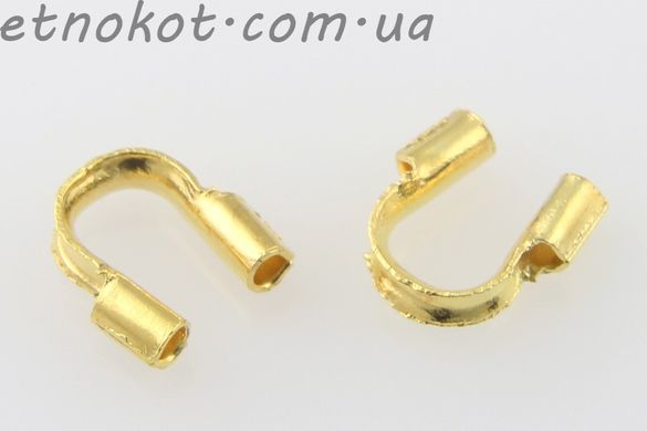 3,8гр (≈114шт) 5x4мм золотой протектор для тросика