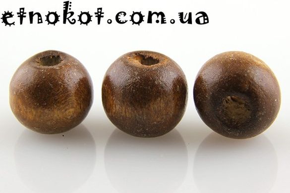 247гр. (≈1235шт) 9x8мм коричневі дерев'яні намистини