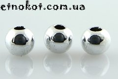 50гр (≈1900шт) Срібні акрилові круглі намистини під метал, 4мм
