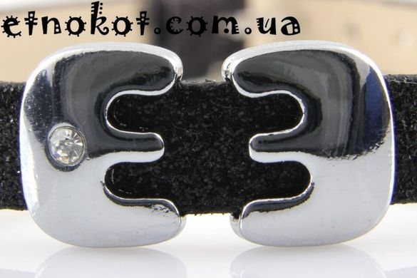 Бусины металлические буквы "E" для наборных браслетов, Платина, 12x10мм