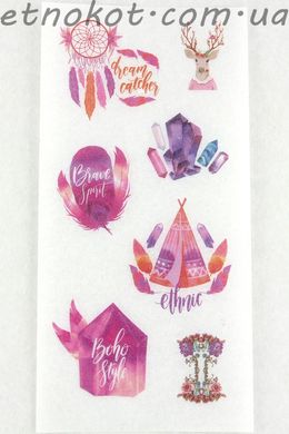 Розовые кристаллы бумажные стикеры-наклейки для ежедневника, 8x16см