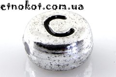 "C" буквы акриловые бусины под металл, 7x4мм. На вес от 1грамма (≈7шт)