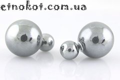 Серебристые серьги Диор шарики, 24x15мм