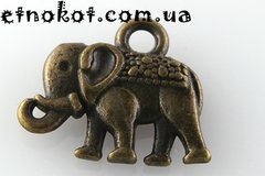 Металлическая подвеска Индийский Слон, Бронза, 13x12мм