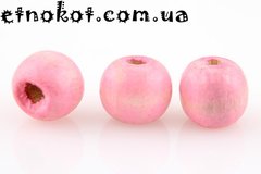 Розовые 10мм деревянные бусины. На вес от 1грамма (≈3шт)