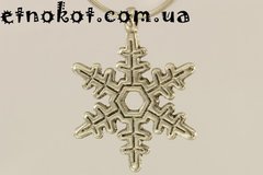 Подвеска металл Снежинка, антикварное серебро в тибетском стиле, 23х18мм