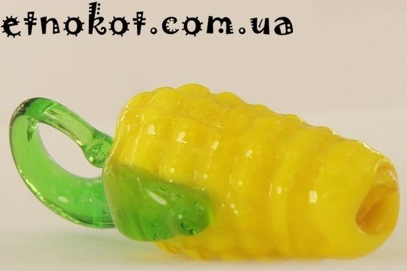 Стеклянная бусина лэмпворк Желтая Кукуруза, 26х14мм