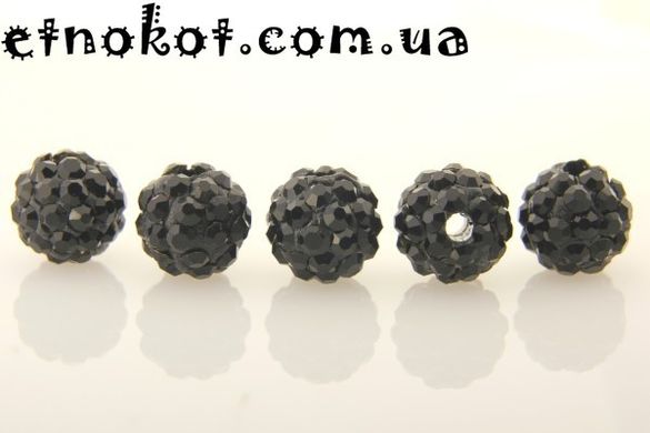 Бусины из полимерной глины Шамбала Черные, 8мм