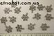 Подвеска металл Серебристая Снежинка со Стразами, 24х18мм