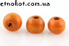 50гр. (≈300шт) Оранжевые 8мм деревянные бусины