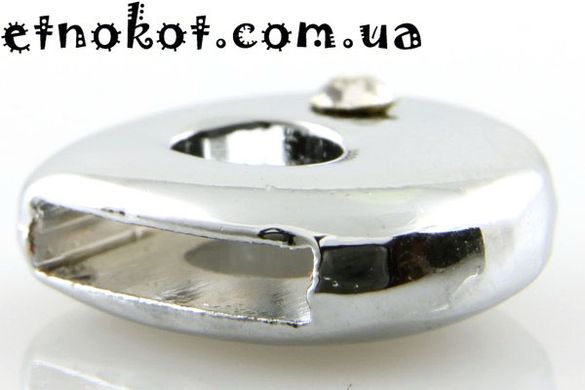 Бусины металлические буквы "D" для наборных браслетов, Платина, 12x10,3мм