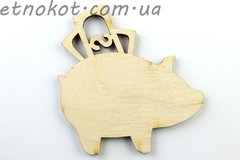 Свинка-копилка с долларом, новогодние заготовки из фанеры для декупажа, 65x65мм