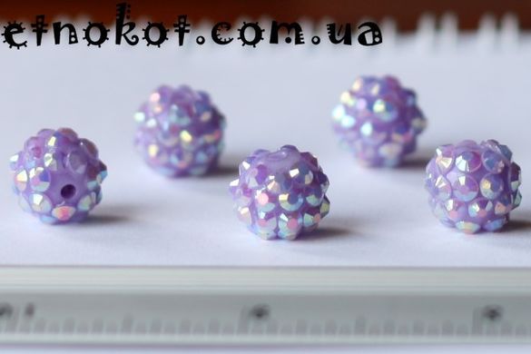 Бусины акриловые Шамбала Фиолетовые, 12x10мм